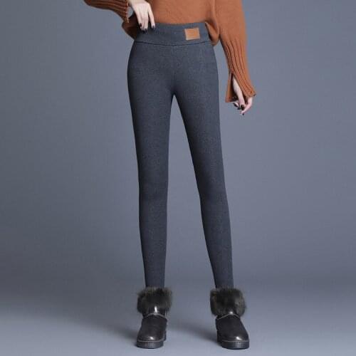 Christmas Womens Thermal Thick Warm Fleece Lined Fur Fashion Winter Tight Pencil Leggings Pants