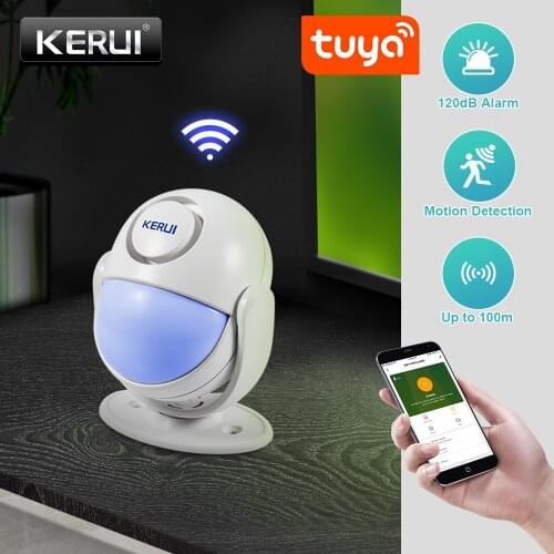 KERUI Tuya WIFI Security Alarm System PIR Detector Works With Alexa 120dB Wireless App Tuya Smart Home Security