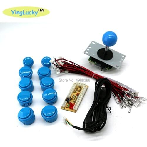 Arcade SANWA Joysticks Kit Zero Delay Arcade DIY Kit USB Encoder PC & Sanwa Joystick Buttons 30MM Cables Arcade Game Accessories