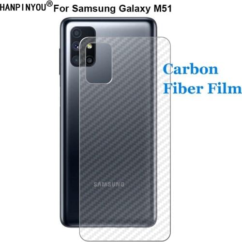 For Samsung Galaxy M51 6.7" (No Rear Fringerprint) Durable 3D Anti-fingerprint Carbon Fiber Back Film Rear Screen Protector
