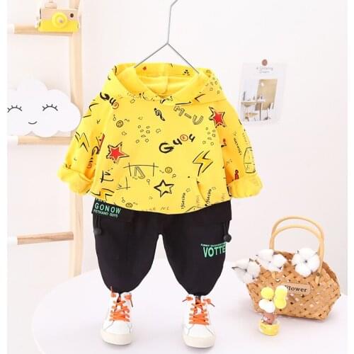 0-5 years Spring Autumn Boys/Girls Clothing Set Fashion Cotton Hooded Sweatershirt + Pant Children Toddler Casual Sports Outfits