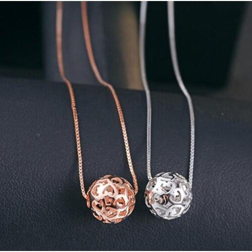 Sinya 925 Sterling Silver Charm pendant necklace for women Lover girls fashion lucky Round ball Desgin New arrival Hot sale