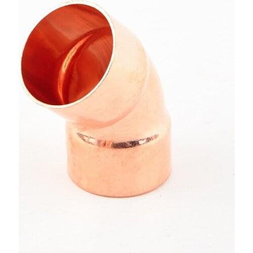 1/4" 3/8" 1/2" 3/4" 1" 10 15 16 19 22 25.4 28mm ID Copper End Feed Solder 45 Degree Elbow Fitting Coupler For Air Condition
