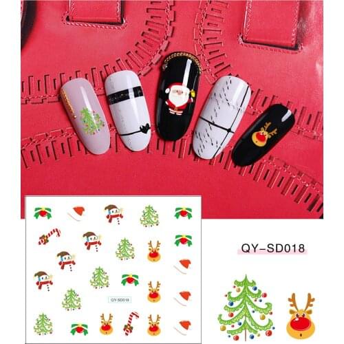 1pc Beauty Christmas Nail Sticker Adhesive-Self 3D Decal Slider for Valentine Manicure Accessory
