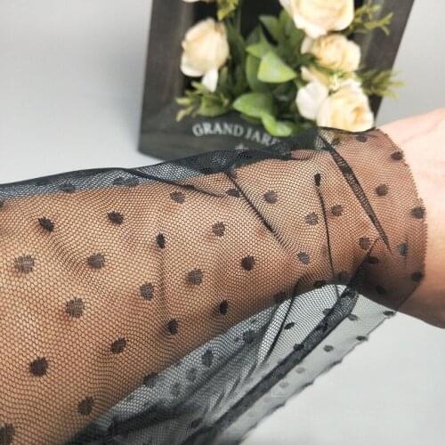 1Yard White black Pink mesh tulle fabric Jacquard dots mesh lace fabric for Summer dress Handmade Accessories