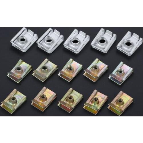 10Pcs M5 M6 M8 U-Type Auto Car Clips Rivets For Car Motor Tread Panel Spire Nut Fairing Clip Fastener Speed Metal Mounting Clamp