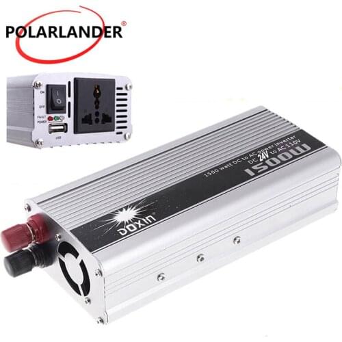 1500W Power Car Inverter DC 24V To AC 110V Voltage Converter Transformer USB Charger modified sine wave