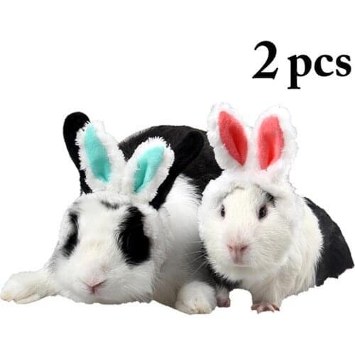 2PCS Pet Hat Cute Long Rabbit Ear Pet Cap Pet Costume Hat for Guinea Pig Kitten Decorative Collar Pet Accessories