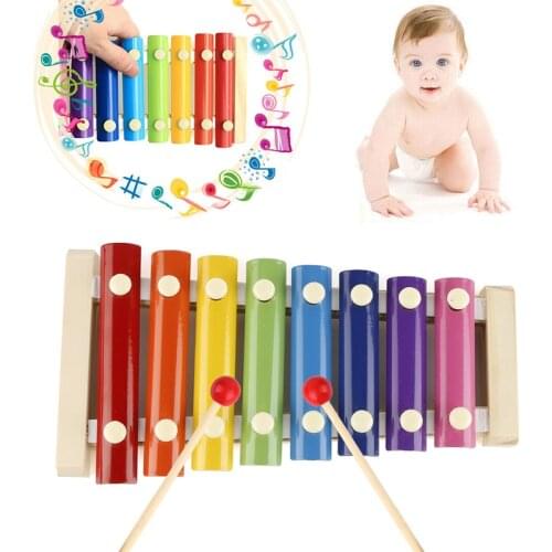 2021 Toy Xylophone Montessori Educational Toy Wooden Eight-Notes Frame Style Xylophone Children Kids Baby Musical Funny Toys New