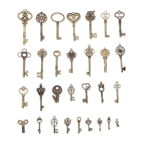 24pcs/lot mix random key Connector Metal Alloy Pendant For DIY bracelet necklace Jewelry Making dsf4e