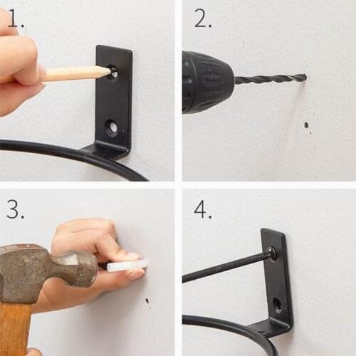 YYSD 3 Pack 4/6 Inch Plant Holder Ring Flower Pot Holder Ring Wall Mounted Wall Planter Hook for Herb Plant Collapsible Black