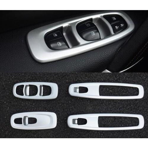 ABS Chrome For Renault Kadjar 2015 2016 2017 2018 Accessories Auto Window Lifter Covers Trim Car Sticker Interior Decoration