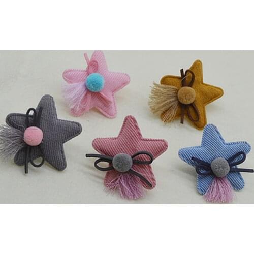 10pcs/lot 6.5cm Star Padded Appliques for Children Headwear Hair clip Accessories and Garment Accessories