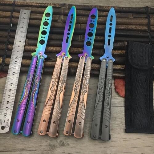 Butterfly in Knife butterfly trainer game butterfly knife training tool folding knife not sharp fade rainbow color