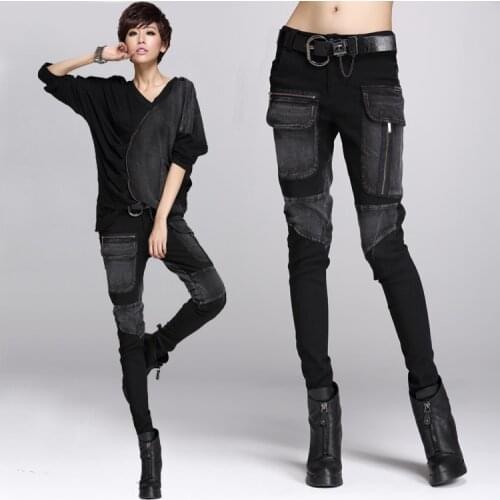 Personality zipper pants women Spring autumn pocket harem pants streetwear women trousers women cargo pants women pants