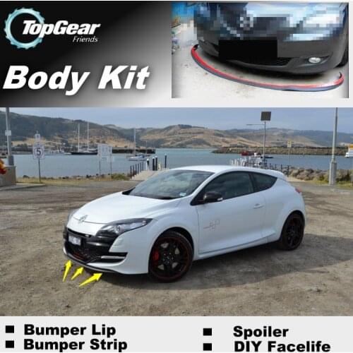 Bumper Lip Deflector Lips For Renault Megane Front Spoiler Skirt For TopGear Friends to Car Tuning View / Body Kit / Strip