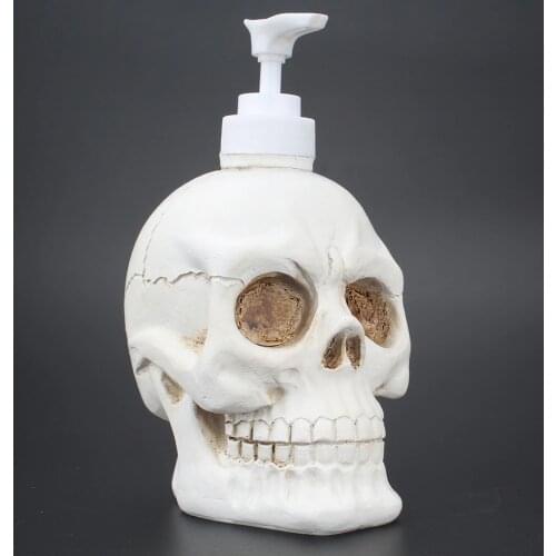 Gothic Skull Soap Dispenser White Halloween Horror Skeleton head Ceramic Bath Kitchen Decoration 350ML