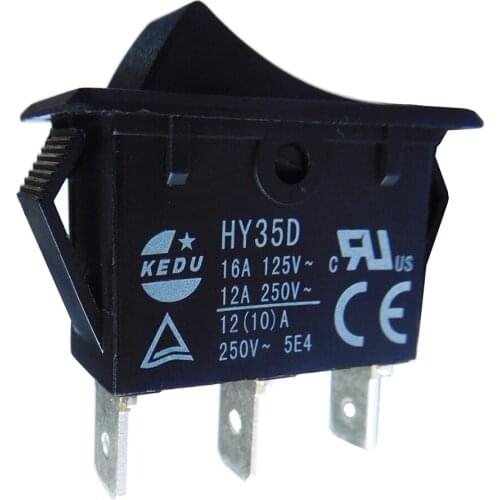 KEDU HY35D Waterproof Rocker Switches 120/250V Electric Push Button Switch for Home Appliances 3Pins, 2-Pack