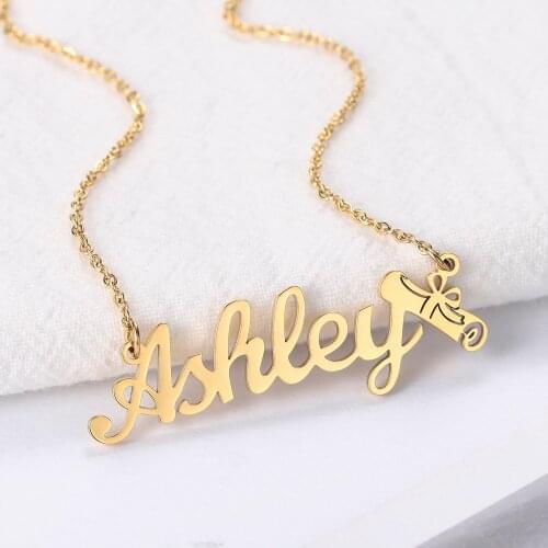 2021 Grduation Gift Personalised Name Necklace Stainless Steel Present For Women Gold Chain Best Friends Custom Jewelry BFF