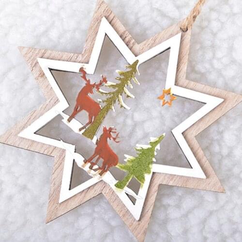 Creative Christmas Tree Wood Crafts Pendant DIY Ornaments Party Holiday Wedding Christmas Decoration Wooden Decor Kids Gift