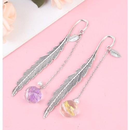 Creative Flower specimens Bookmark Pendant Metal Book mark Stationery School Office Supply Escolar Papelaria