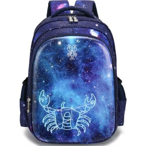 School Bag New 2-6 Grade Childrens Backpack PC Hard Shell Lightening Boys And Girls Orthopedic Constellation Bookbag Mochila