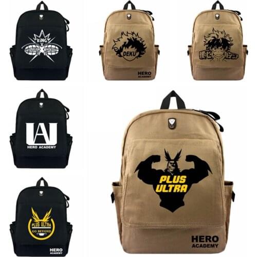 My Hero Academia All Might Deku Backpack Student Schoolbag Teenages Travel Bag Anime Mochila Rucksacks Laptop Canvas Backpacks