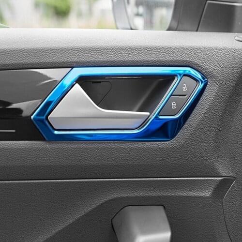 Car Accessories stainless steel inner door bowl handle frame sequins For Volkswagen Vw T-ROC T ROC TROC 2017 2018 2019