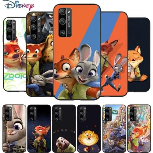 Zootropolis Disney for Huawei Honor V30 20 Pro X10 9S 9A 9C 9X 8X 10 9 Lite 8 7 Pro Silicone Soft Black Phone Case