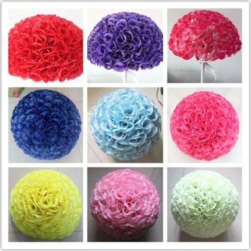 SPR More thickness 4X 40cm kissing roses flower ball Free shipping 23 colors option artificial silk flower ball