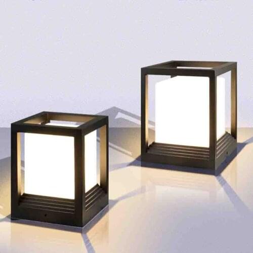 Thrisdar LED Pillar Light E27 Outdoor Fence Square Gate Post Lamps Waterproof Landscape Garden Villa Courtyard Column Lamps