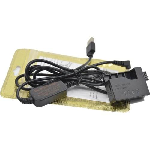USB ACK-E5 mobile power bank charger cable+LP-E5 LPE5 dummy battery DR-E5 DC Coupler for Canon EOS 450D 500D 1000D XS XSi T1i