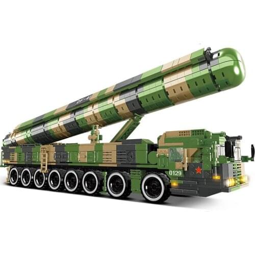 Military series World War II Chinese Army DongFeng-41 Strategic Nuclear Missile armored vehicle Model Building Blocks Toys