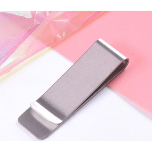 Stainless Steel Money Clip Simple Silver Cash Clip Money holder Credit Card Wallet Portable Business Tool