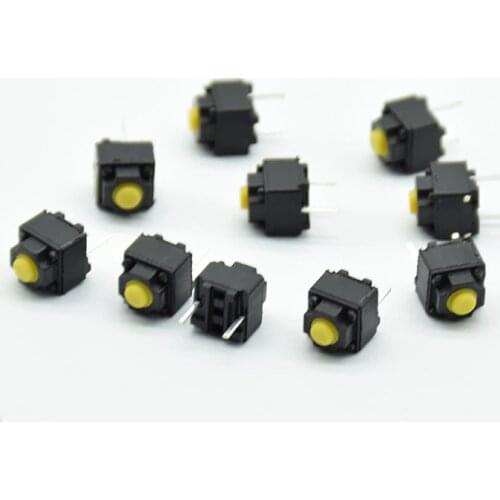 10pcs Mute button 6*6*7.3mm Silent switch wireless mouse wired mouse button micro switch yellow Push button switch