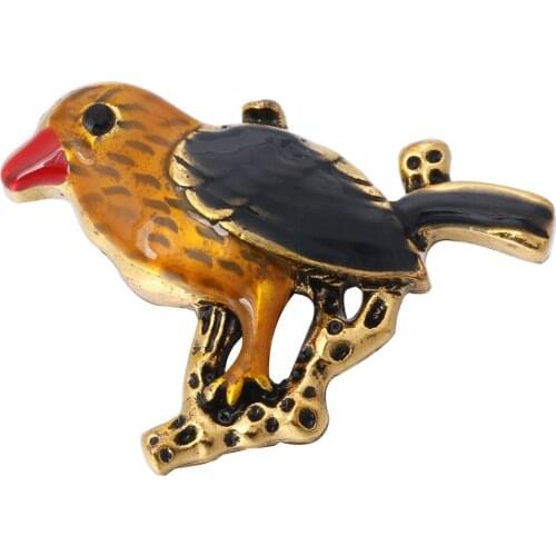 10pcs/lot New Gold Snap Button Jewelry Oil Painting Bird Snaps Button for Animals Fit 18mm Snap Bracelet Bangle for Women Men