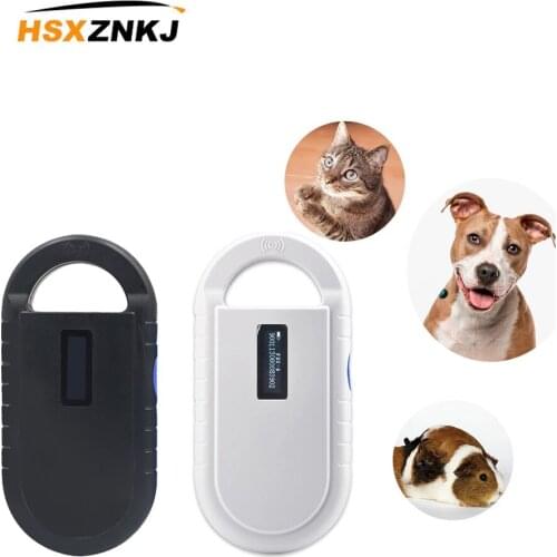 2 Colors/set SO11784/5 FDX-B Pet RFID Chip Reader OLED Display Portable Animal Microchip Scanner for Dog Cat