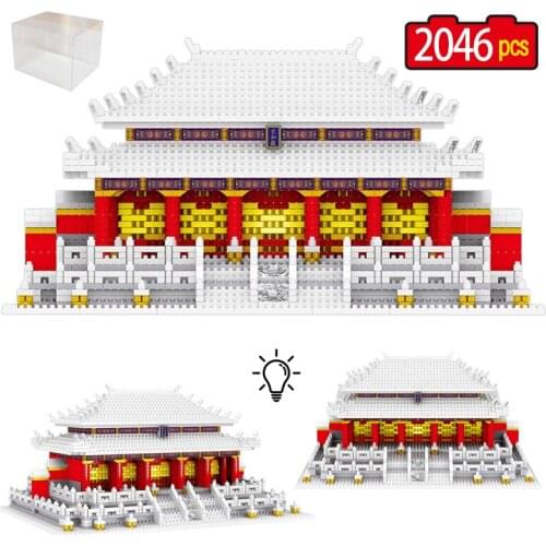 2046pcs Mini City Street View Peking Ancient Architecture Building Blocks Famous Palace Bricks Educational Toys For Kids Gifts