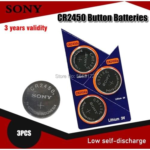 3PCS 100% Original Sony CR2450 CR 2450 3V 550mah Lithium Batteries For Watches clocks hearing aids Pedometer Button Coin Cell