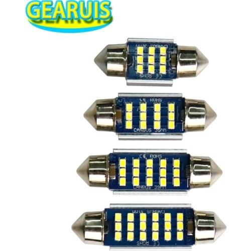 4pcs Car Interior Light Festoon canbus 31mm 36mm 39mm 41mm 9 12 15 18 smd 2016 LED C5W 0.15A Vanity Mirror Dome Reading Light
