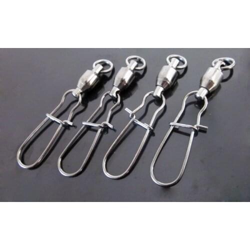 50pcs Ball Bearing Swivel with Snap Game Jigging Trolling fishing Sea fishing NO Rust Free shipping