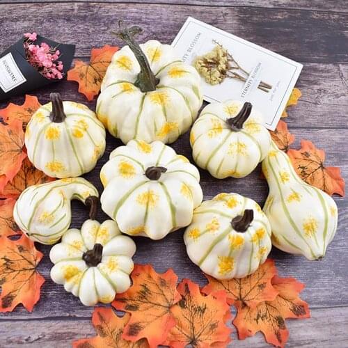 8PCS Halloween Artificial Pumpkin Realistic Faux Vegetable Simulation Pumpkin Small Fake Pumpkins for Party Decor DIY Craft