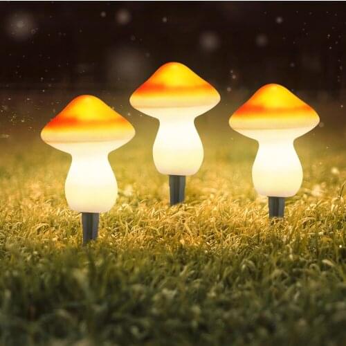 9LED Solar Mushroom Stake Lights LED Outdoor Waterproof Lawn Light Decorative Ground Plug Lamp Solar Lights For Garden Yard