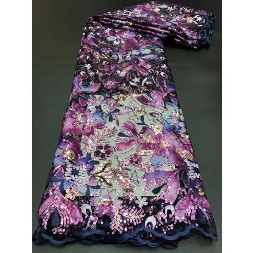 African Sequins Net Lace Fabric 2021 High Quality Lace Elegant Nigerian Wedding Lace Fabrics Sewing French Tulle Lace VD5014