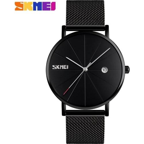 SKMEI Steel Mesh Belt Simple Mens Quartz Watches 9183 Bracelet Wristwatches Fashion Brand Waterproof Mens Watch relogio