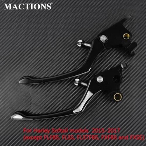 Motorcycle Black Brake Clutch Lever CNC Brake Handle Levers 2PCS For Harley Softail Breakout Slim Fat Boy FLSTF FXSTC 2015-2017