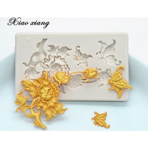 Flowers Silicone Cake Molds For Baking Butterfly Fondant Sugarcraft Cake Chocolate Mold Soap Mould Wedding Cake Decorating Tools
