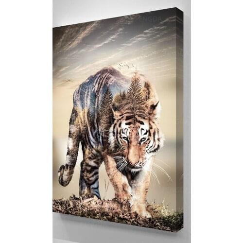 Home Decor HD Prints Tiger Canvas Poster 1 Panel Wall Artwork Modular Pictures Wild Animal Painting For Living Room Framework