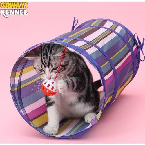 Cawayi Kennel Cat Tunnel Pet Tube Collapsible Play Toy Indoor Outdoor Kitty Puppy Toys for Puzzle Exercising Hiding Training