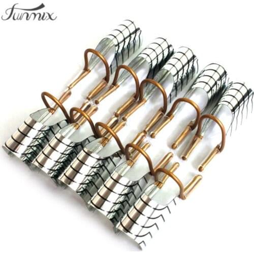 New 5 x Reusable Acrylic Gel Nail Art Forms UV Gel French DIY Guide Extension Nail Tips